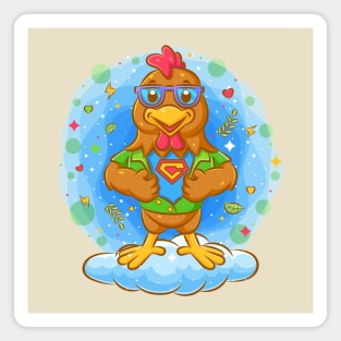 Rooster super hero costume Magnet